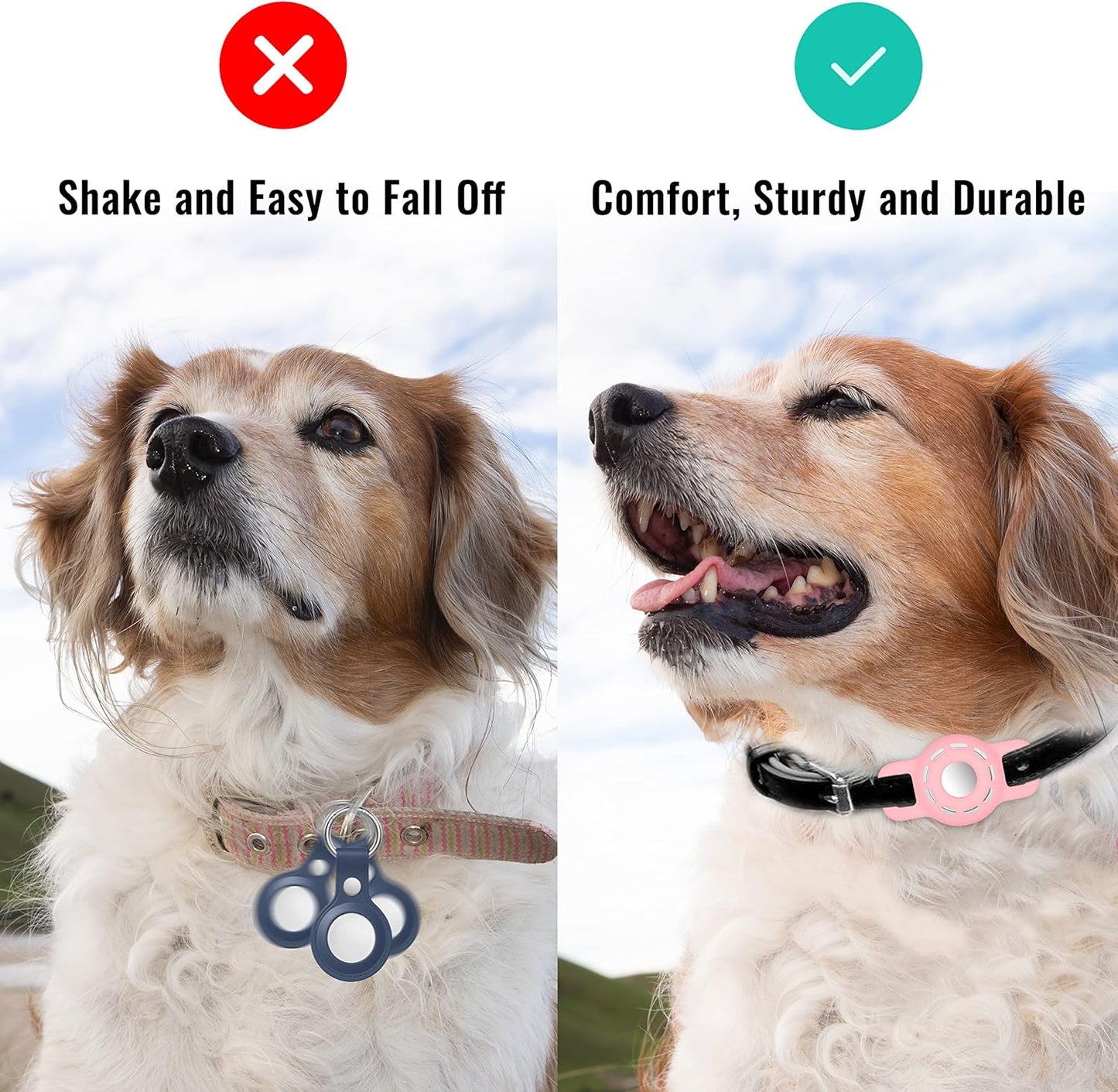 AirTag Cat Collar Holder - 2 Pack of Protective Holders for Apple AirTag Compatible with Cat and Small Dog Collars (up to 1/2 Inch)