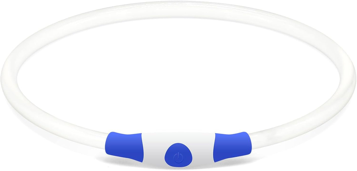USB Rechargeable LED Dog Collar - Enhanced Night Visibility Safety Necklace for Small, Medium, and Large Dogs (Blue)