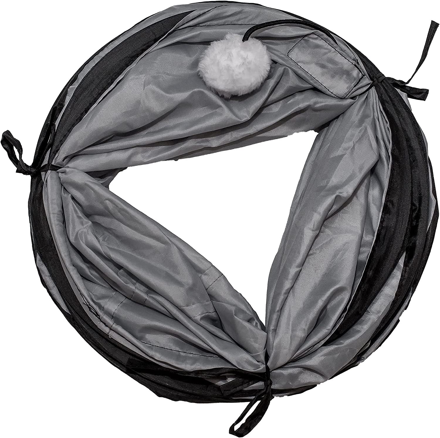Collapsible Cat Tunnel with Peek Hole and Ball for Indoor Play