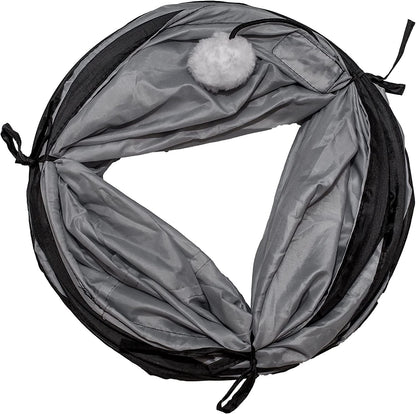 Collapsible Cat Tunnel with Peek Hole and Ball for Indoor Play