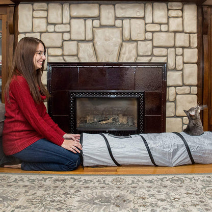 Collapsible Cat Tunnel with Peek Hole and Ball for Indoor Play