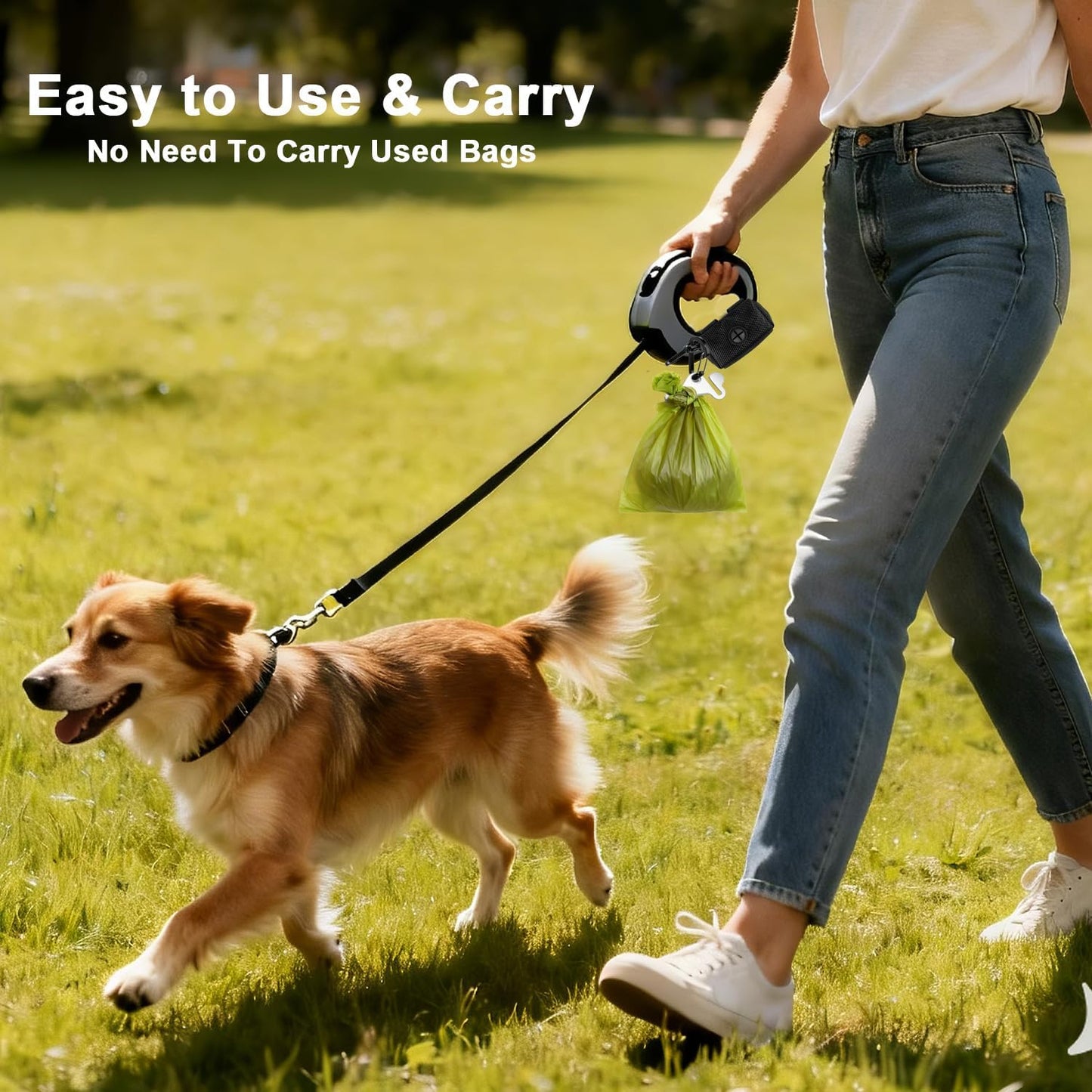 Dog Waste Bag Dispenser - Soft Fabric Zippered Holder for Pet Waste Bags with Leash Attachment - 2-Pack in Purple and Black